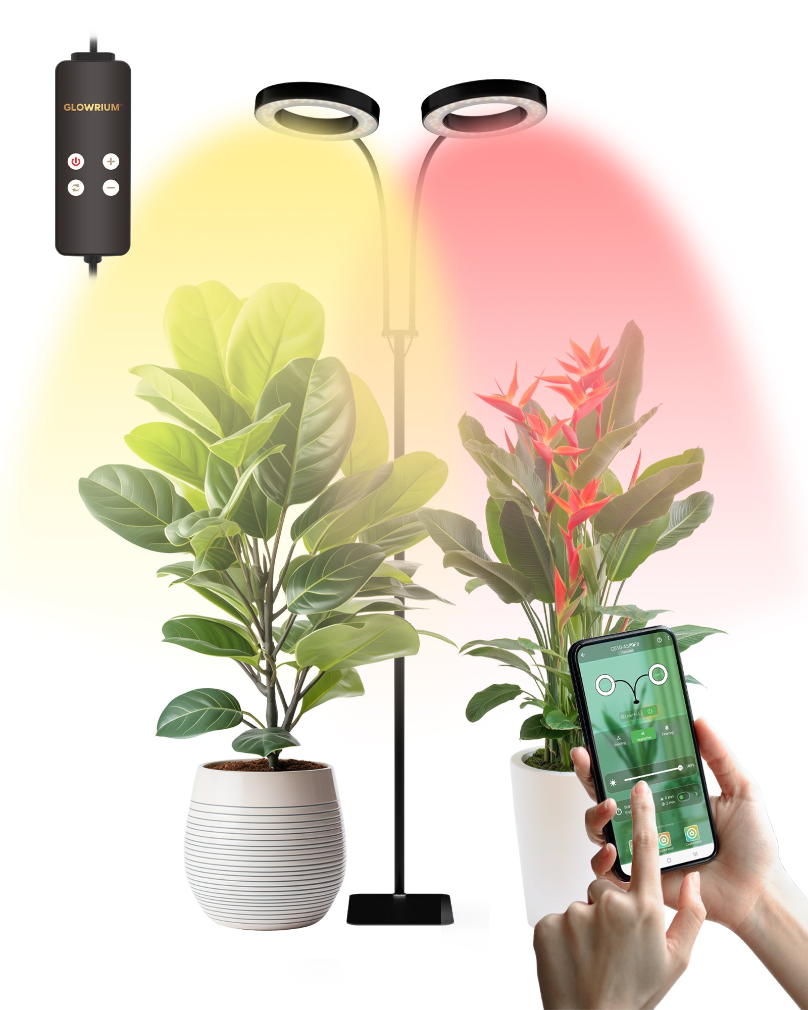 GLOWRIUM®Full Spectrum Indoor Plant Grow Light Bluetooth With 32.8 ft Control Distance-G2B