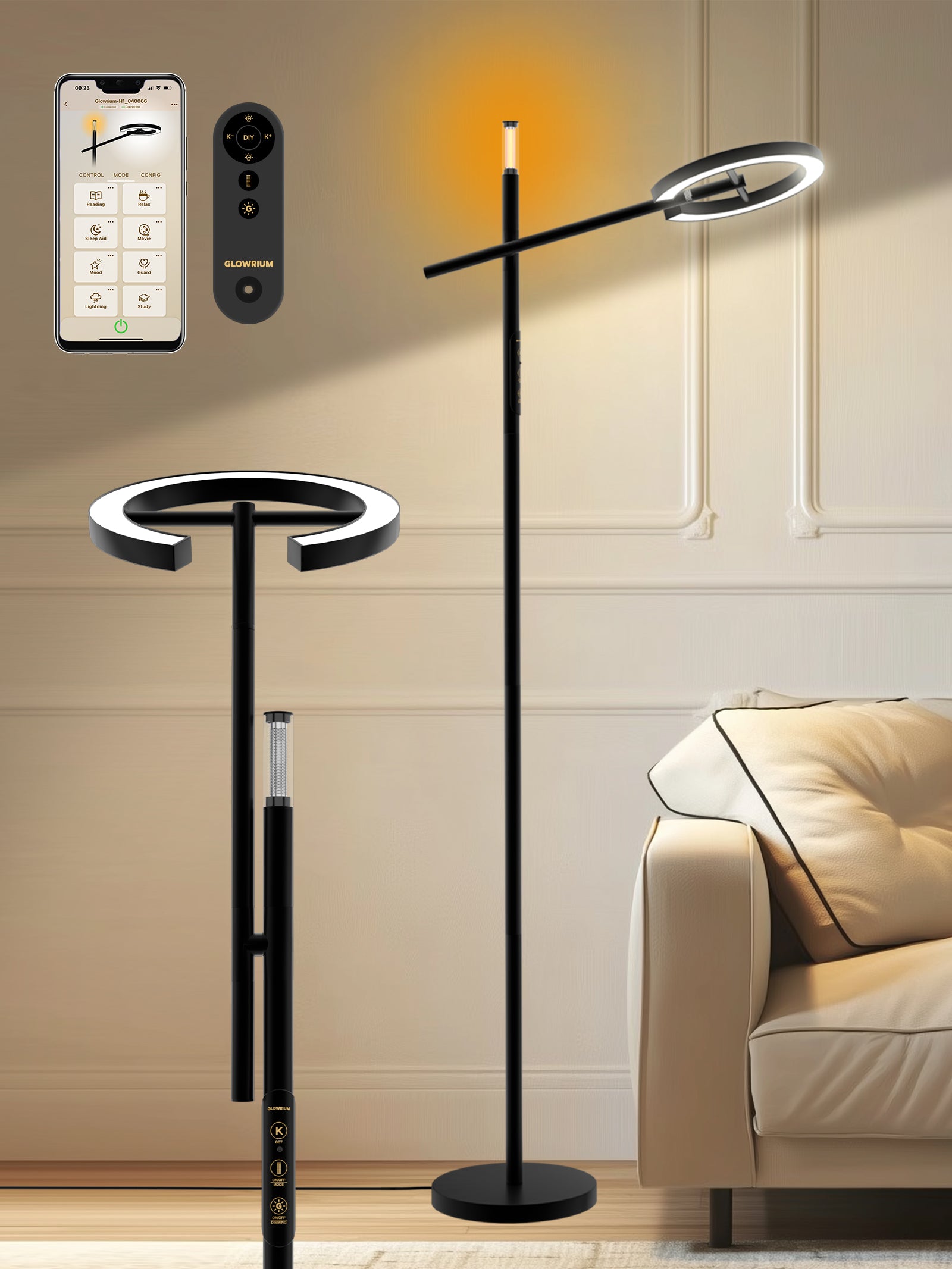 Smart Home Floor Lamp-H1 With APP Control & Stepless Dimmable