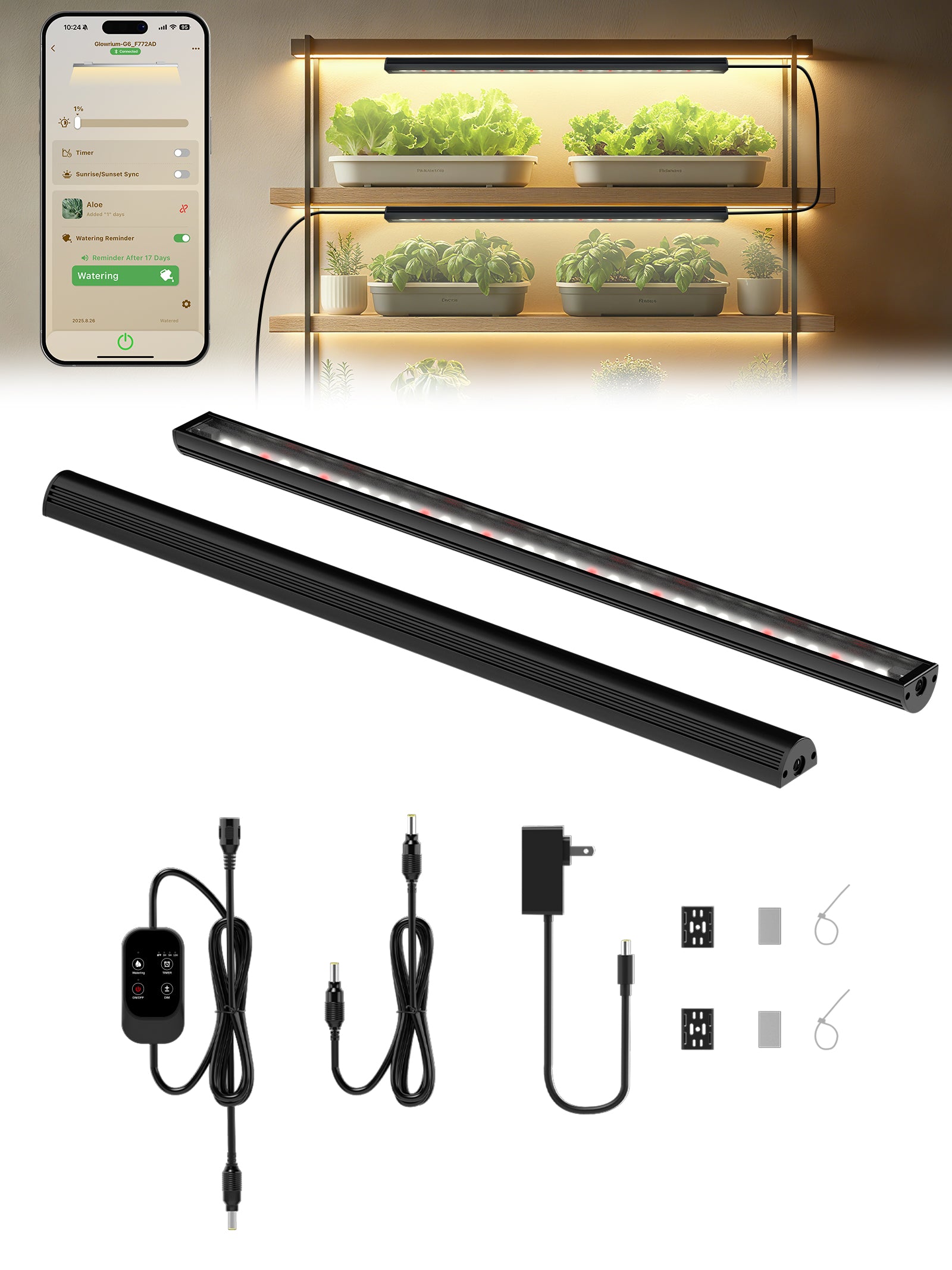 Smart LED Grow Light for Indoor Plants-G6 Full Spectrum 3500K, Auto Timer, Stepless Dimming, Modular, Plug & Play-G6