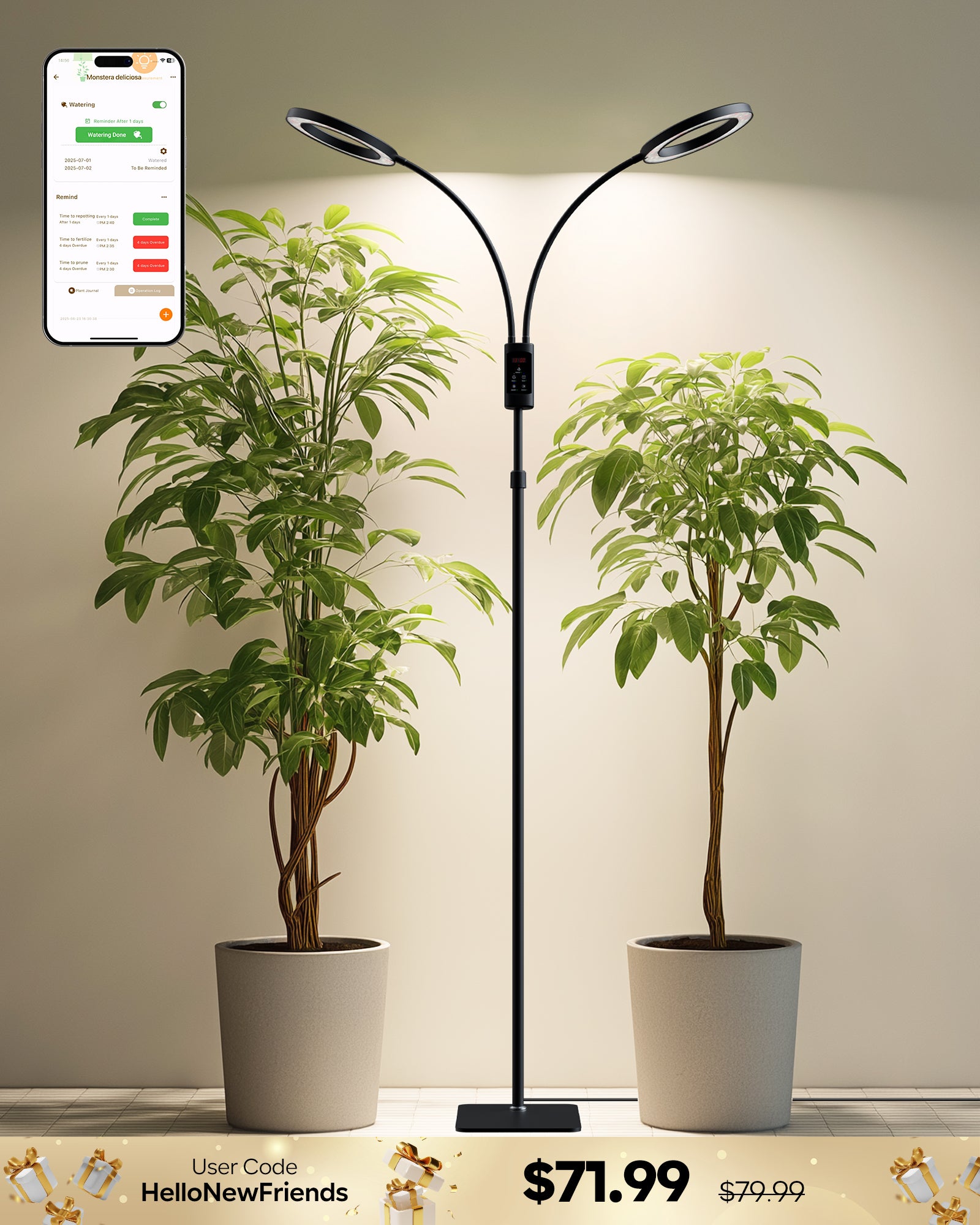 GLOWRIUM G5 | 48W Smart Full Spectrum LED Floor Grow Light