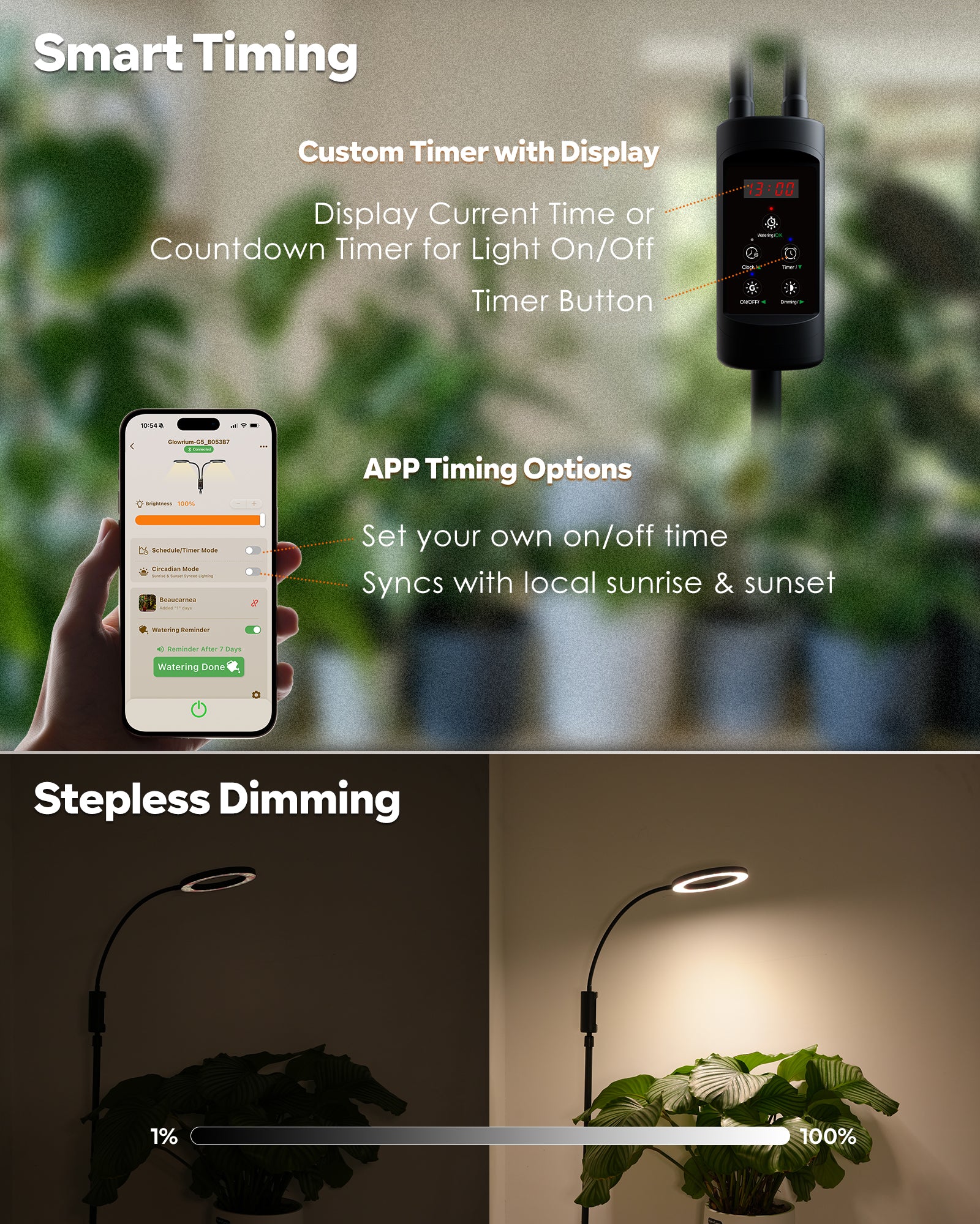 GLOWRIUM G5 | 48W Smart Full Spectrum LED Floor Grow Light