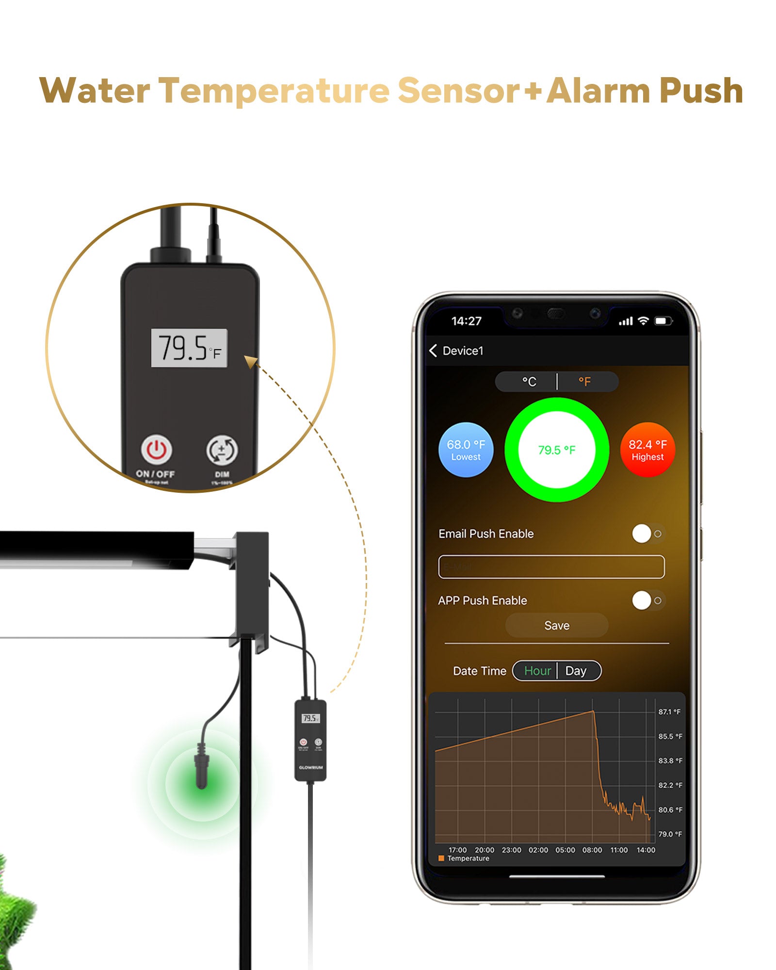 Smart App Wifi+Bluethooth Dimming Freshwater Aquarium Light with Zone Control-A1