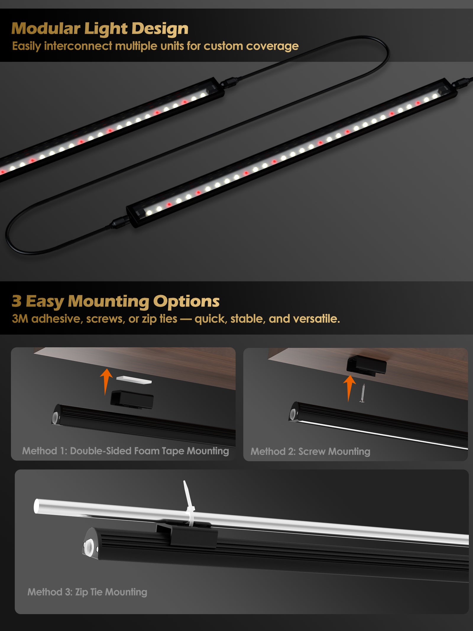 Smart LED Grow Light for Indoor Plants-G6 Full Spectrum 3500K, Auto Timer, Stepless Dimming, Modular, Plug & Play-G6