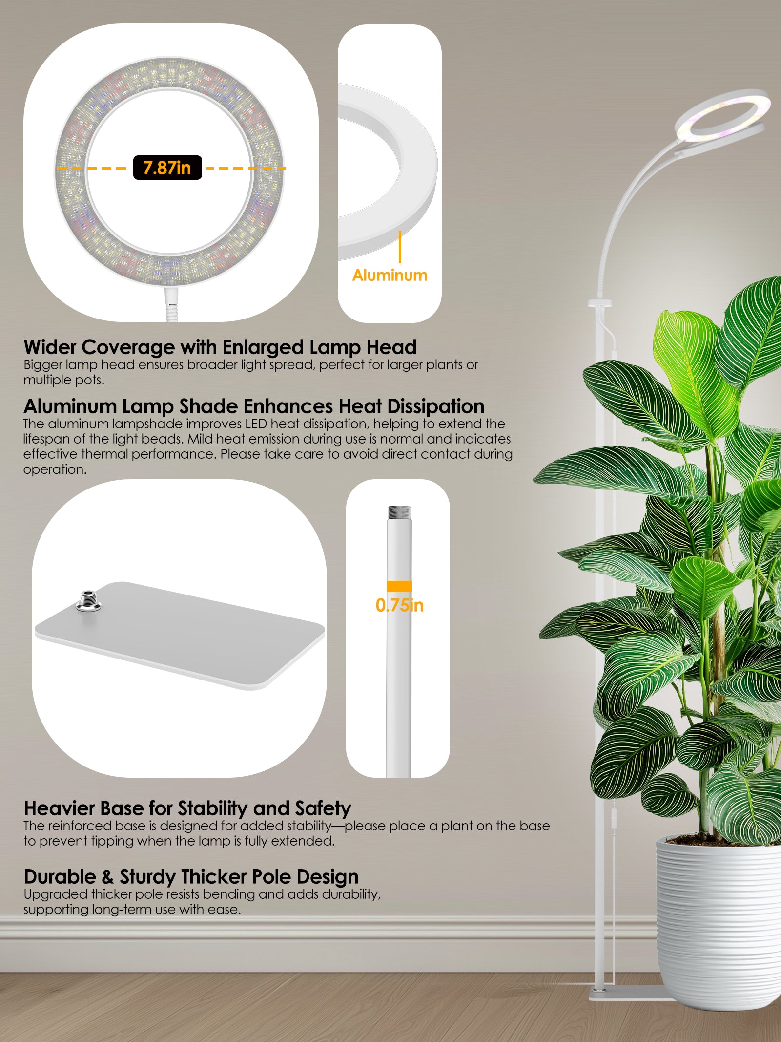 Full Spectrum Plant Grow Light G2Pro 48W – Indoor LED Light with Timer, Height Adjustment & Stepless Dimming