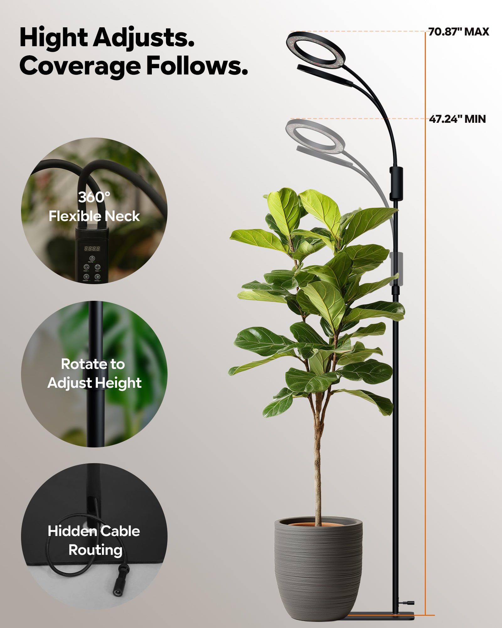 GLOWRIUM G5 | 48W Smart Full Spectrum LED Floor Grow Light