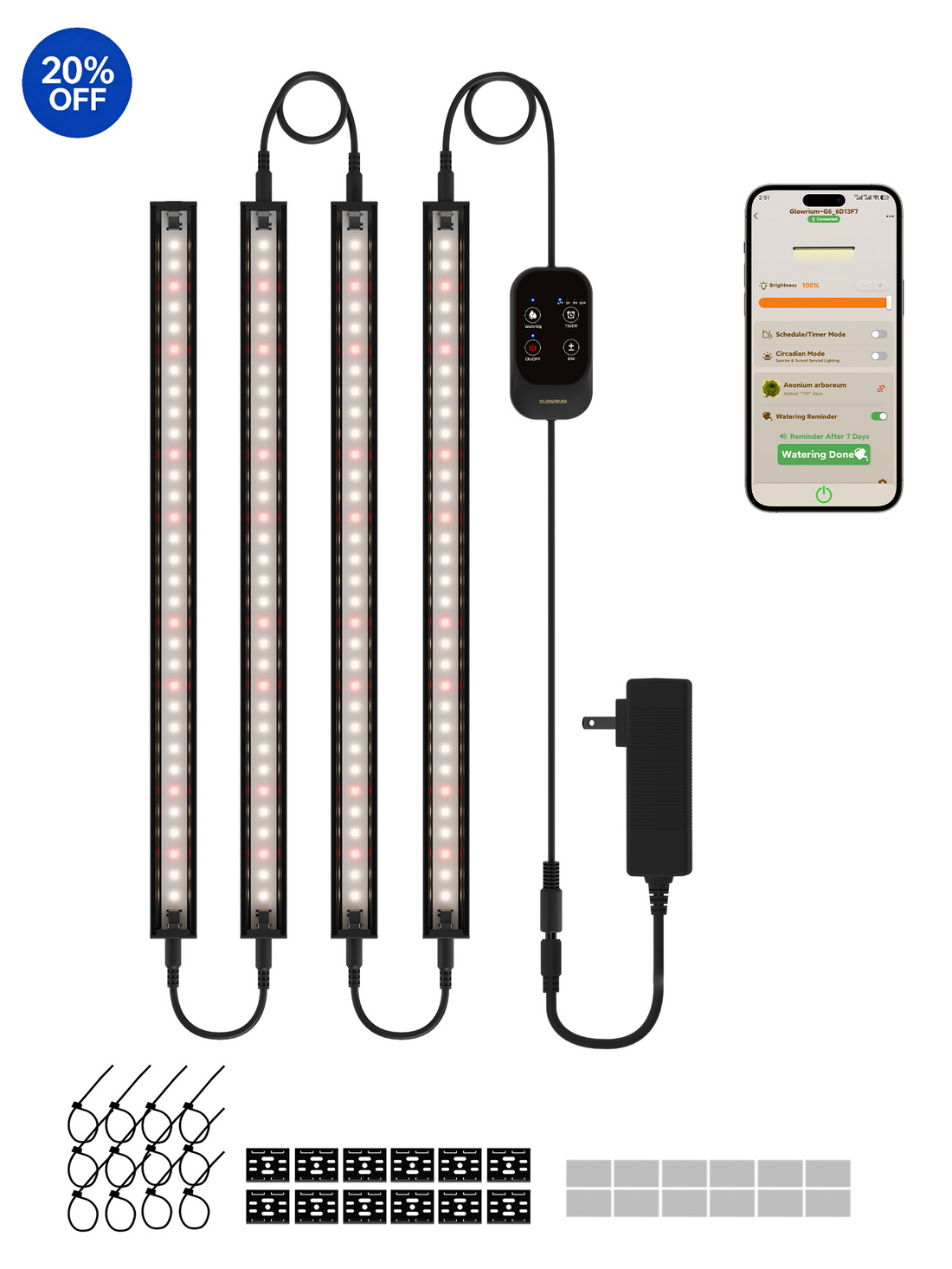 GLOWRIUM G6 | 48W Smart Full Spectrum LED Grow Light Strip