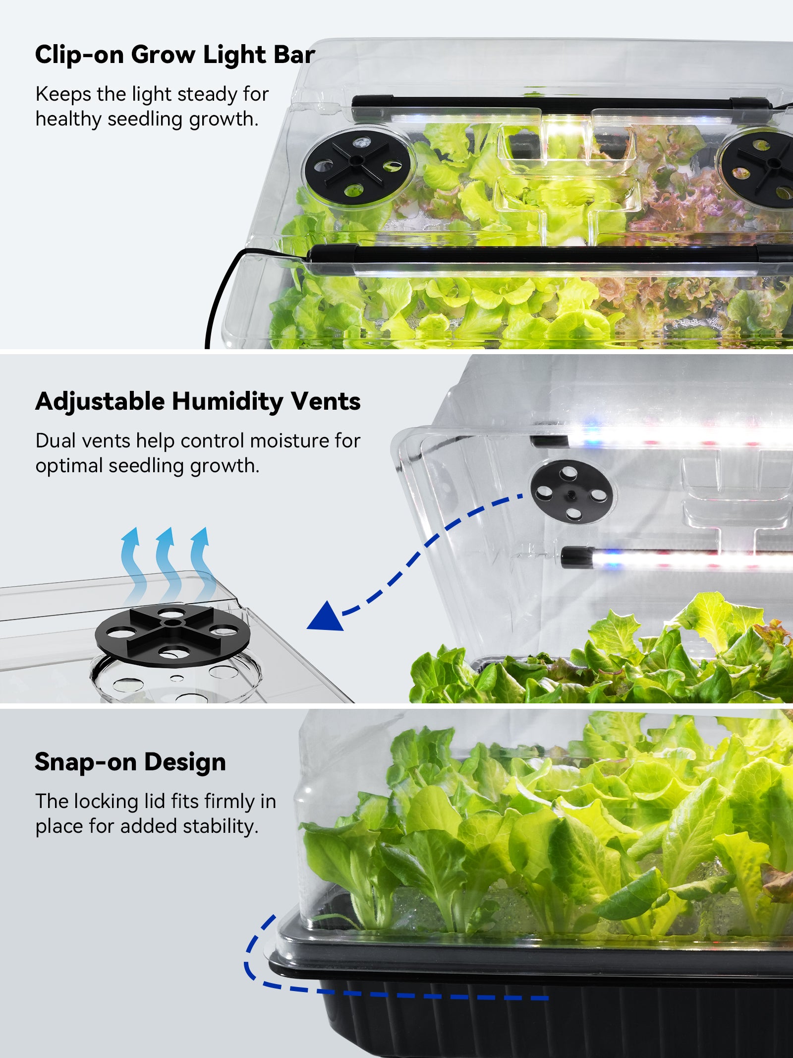 GLOWRIUM G9 | Seed Starter Kit with 30W Grow Lights (3-Pack)