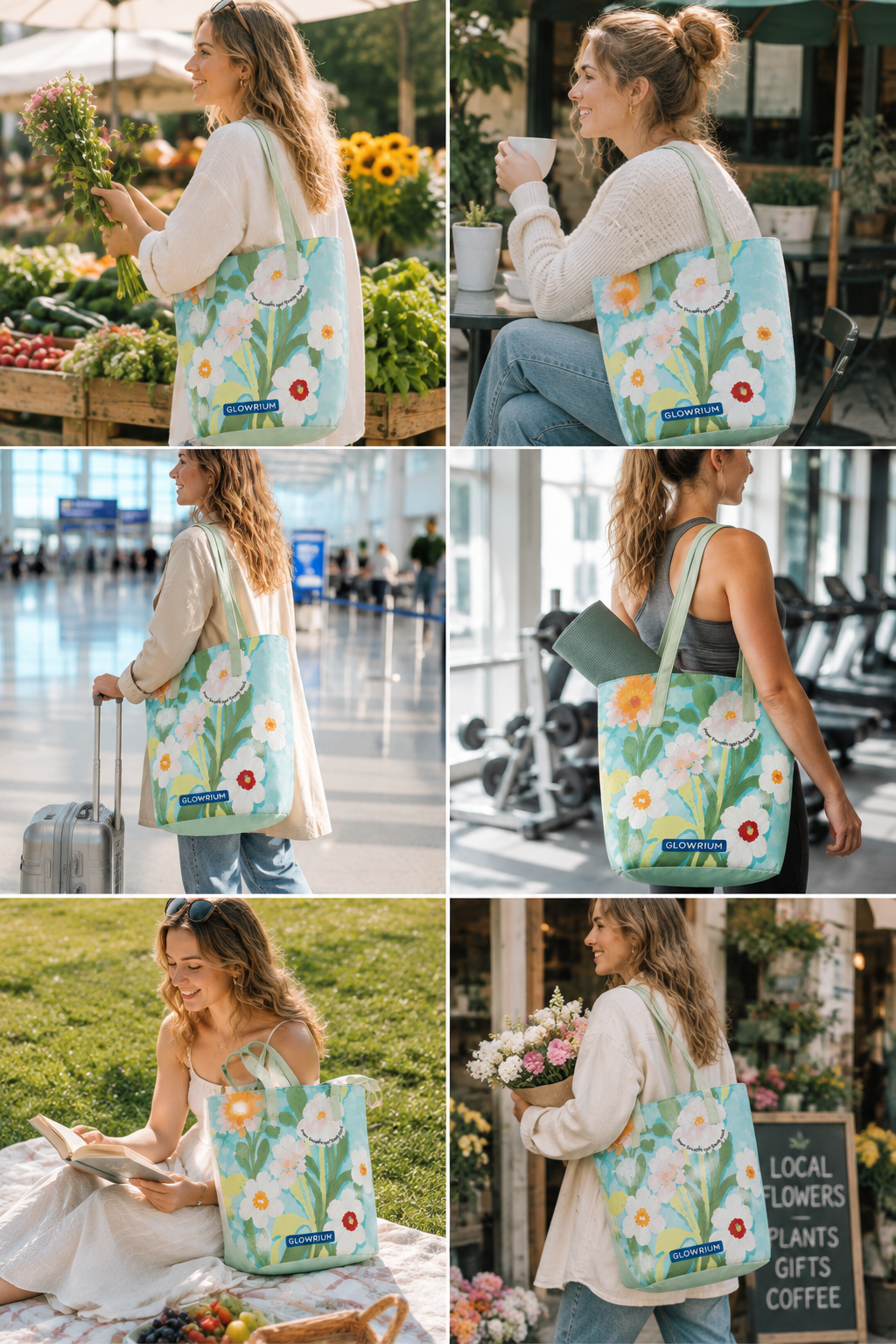 GLOWRIUM Floral Canvas Tote Bag – Made for Everyday Moments