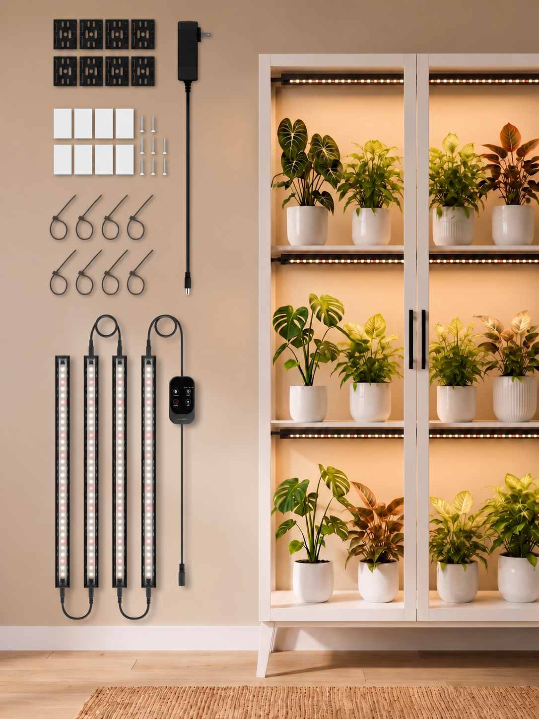GLOWRIUM® G6 Smart LED Grow Light for Indoor Plants - Full Spectrum, Auto Timer, Stepless Dimming, Modular, Plug & Play