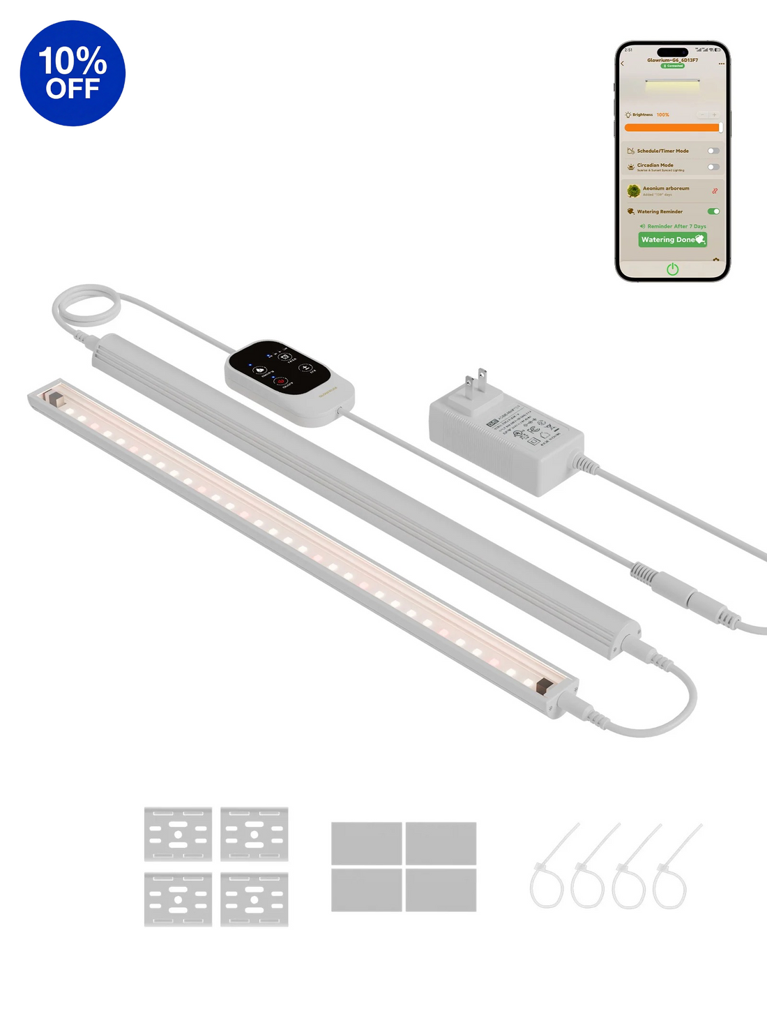 GLOWRIUM G6 | 48W (6-Pack) Smart Full Spectrum LED Grow Light Strip