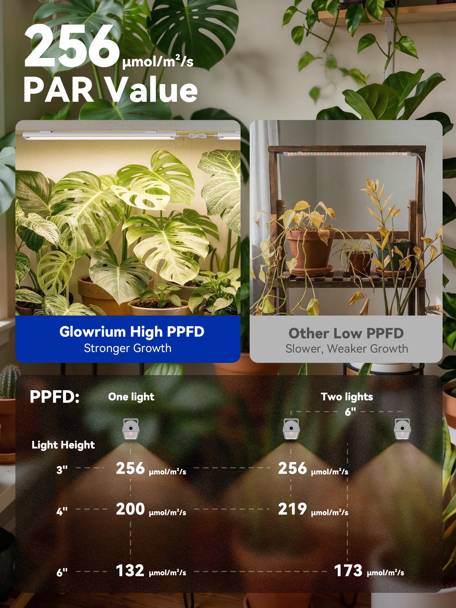 GLOWRIUM G6 | 48W (6-Pack) Smart Full Spectrum LED Grow Light Strip