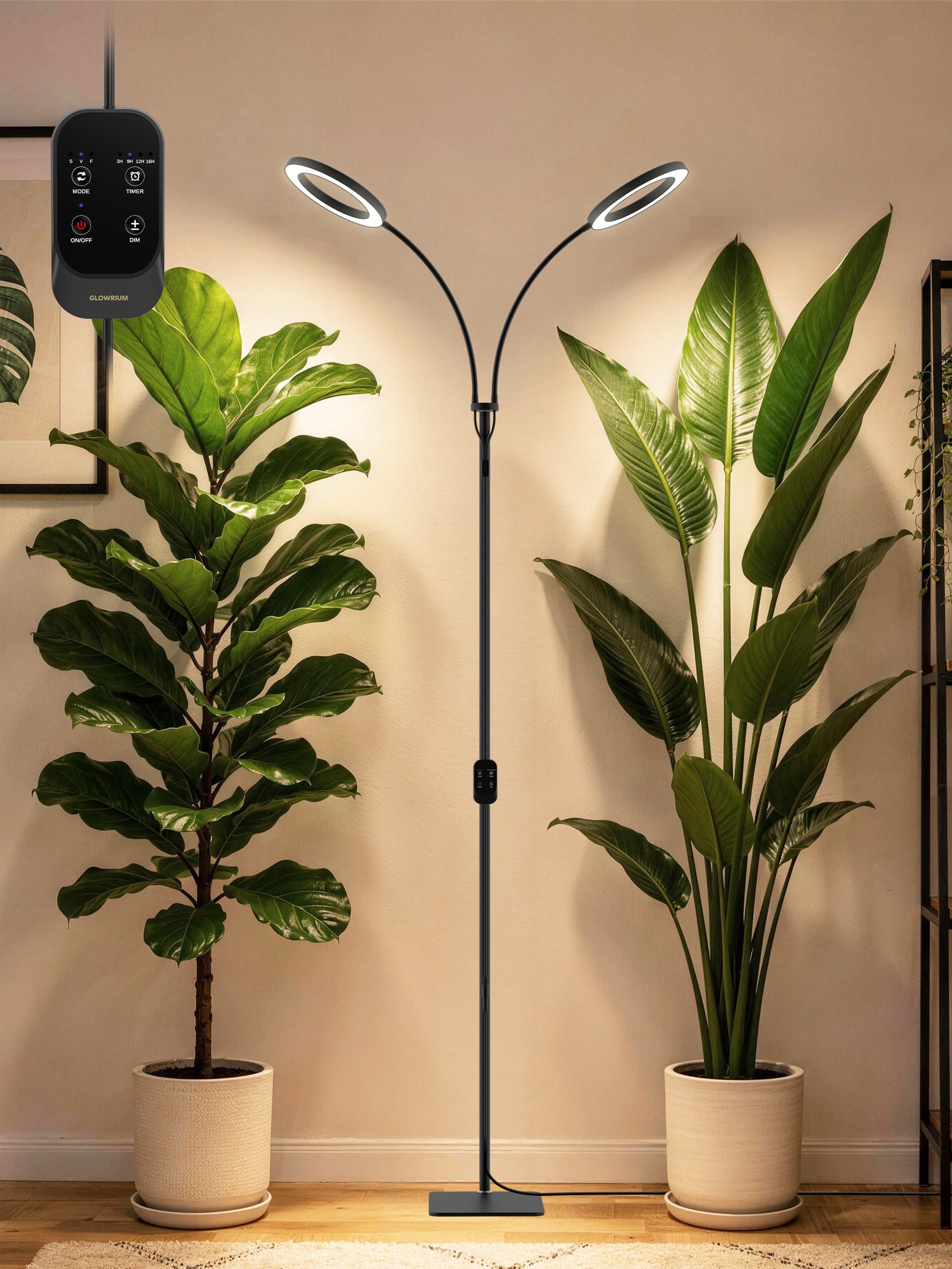 GLOWRIUM Full Spectrum 48W Plant Grow Light – Indoor LED Light with Ti –  Glowrium