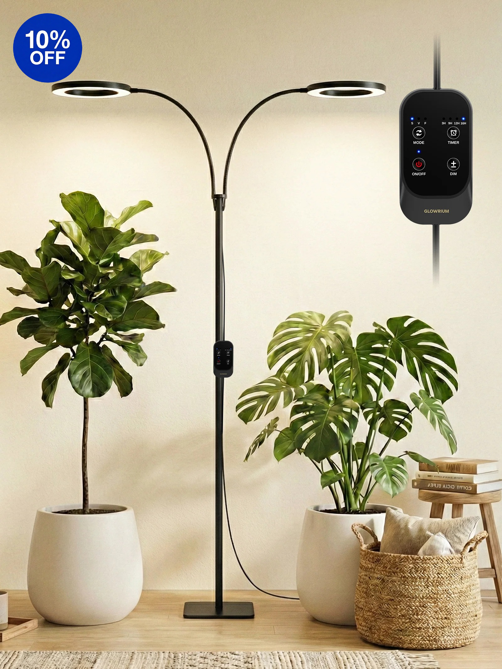 GLOWRIUM G2 Pro | 48W (70.9") Full Spectrum LED Floor Grow Light