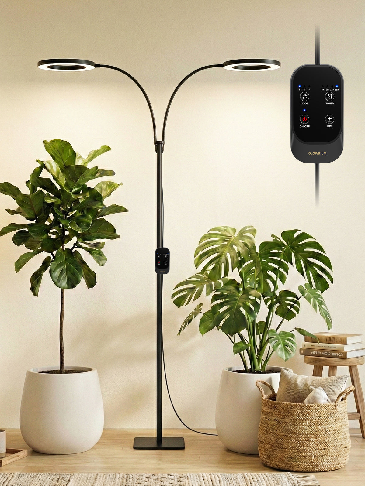 GLOWRIUM G2 Pro | 48W (180 cm) Vollspektrum LED Pflanzenlampe für den Boden