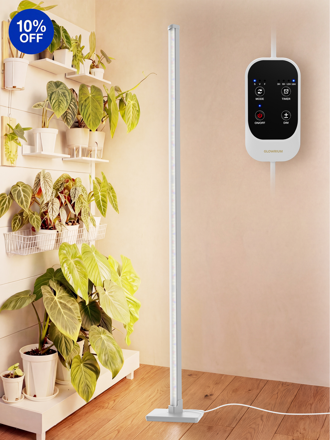 GLOWRIUM G3 60-inch silver vertical floor grow light