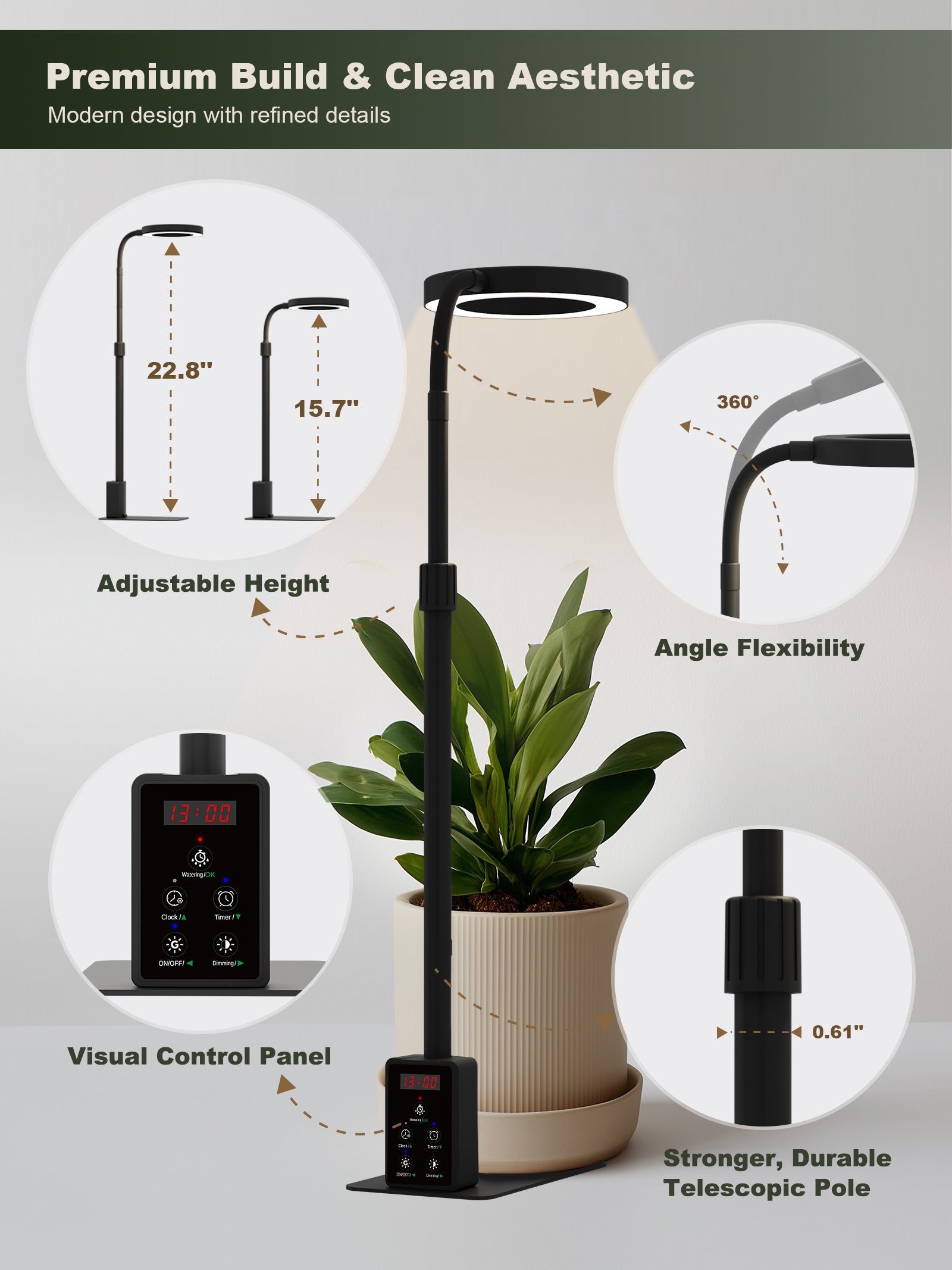 GLOWRIUM G4 | 12W Smart Full Spectrum LED Desktop Grow Light
