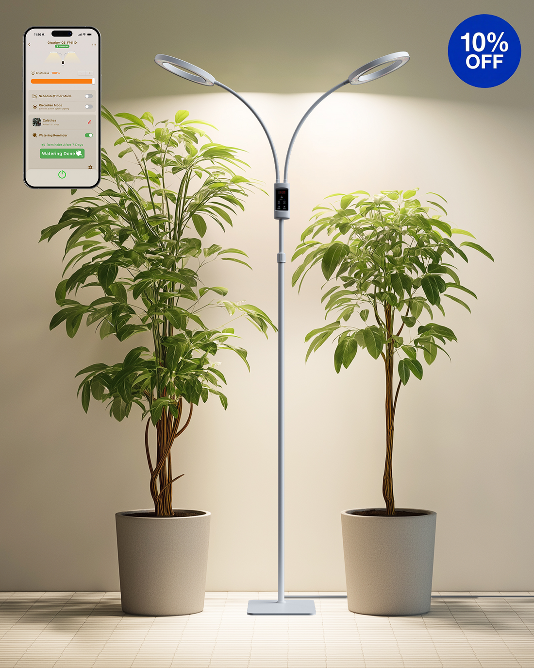 GLOWRIUM G5 | 48W Smart Full Spectrum LED Floor Grow Light
