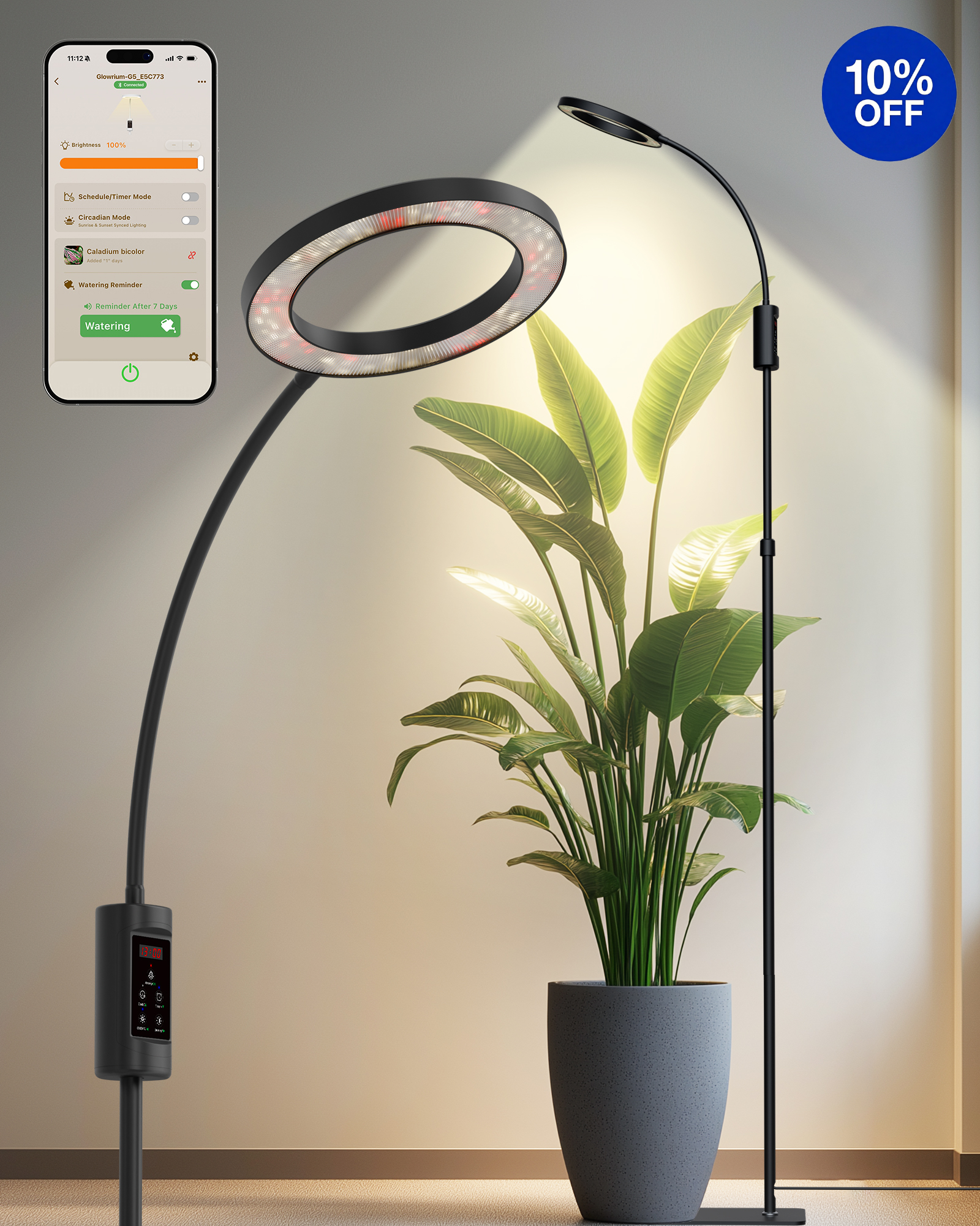 GLOWRIUM G5 | 48W Smart Full Spectrum LED Floor Grow Light