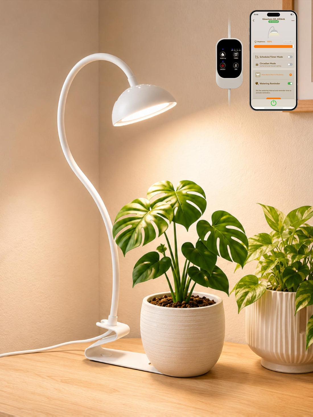GLOWRIUM® G8 10W Smart LED Grow Light - Full Spectrum Plant Light for Small Indoor Plants