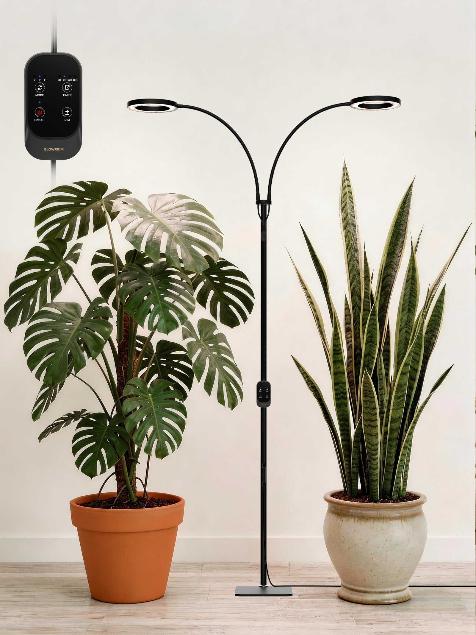 REAL LEDグロウライト 56個搭載 Grow Light Full Spectrum LED Floor Plant Light for Indoor Plants