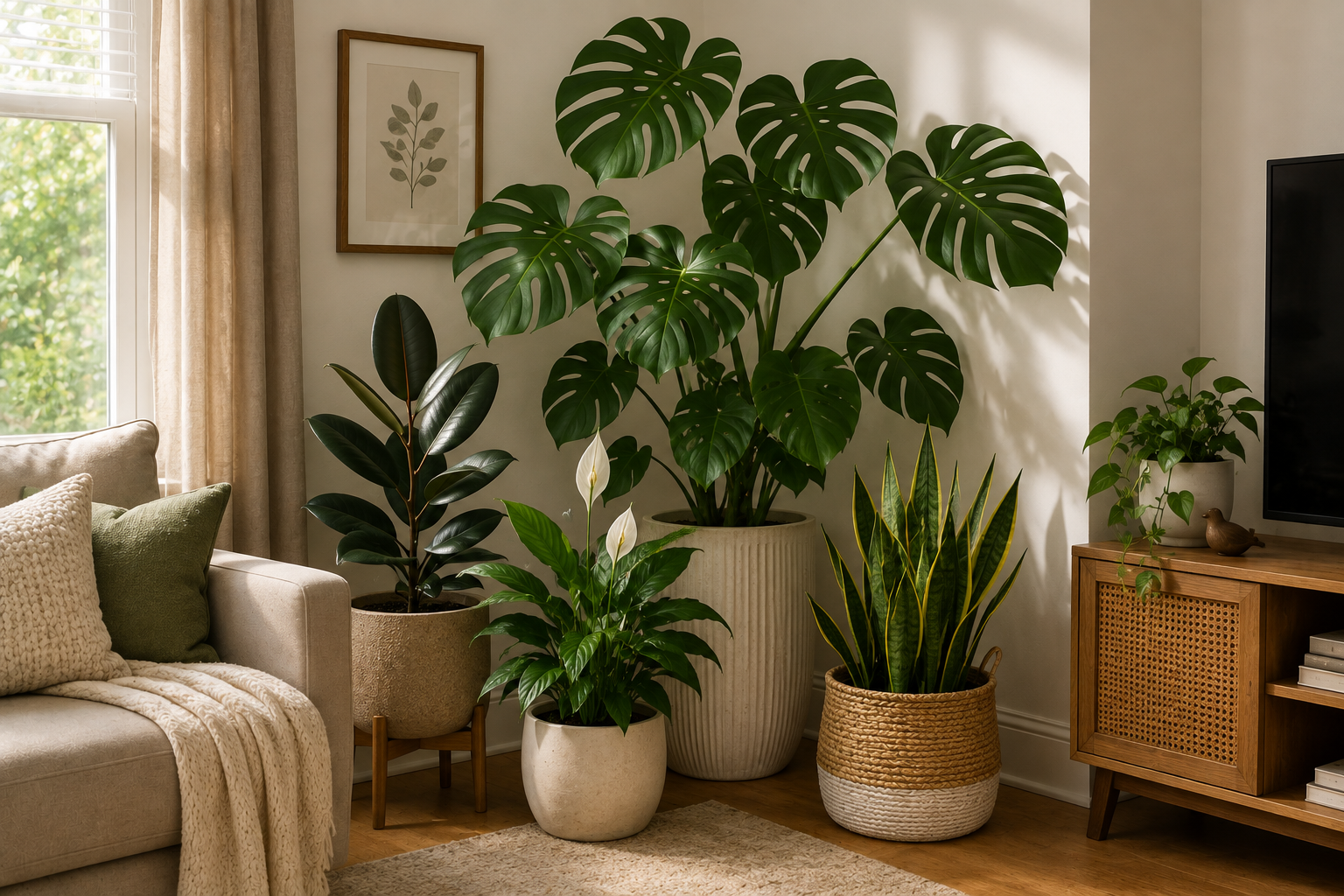 Best Plants for a Living Room Corner + Grow Light Tips