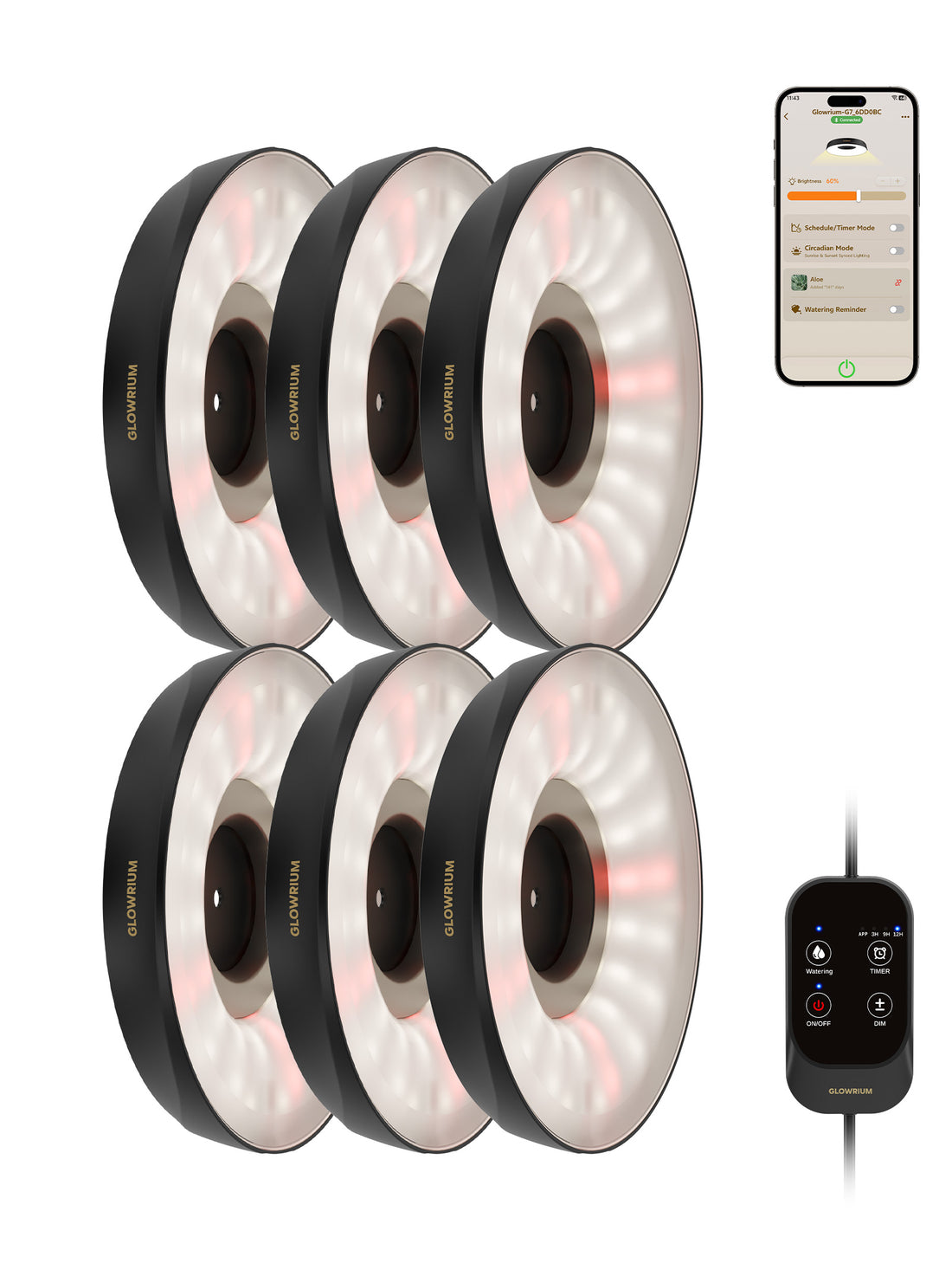 GLOWRIUM G7 | 48W Smart Full Spectrum LED Puck Grow Light