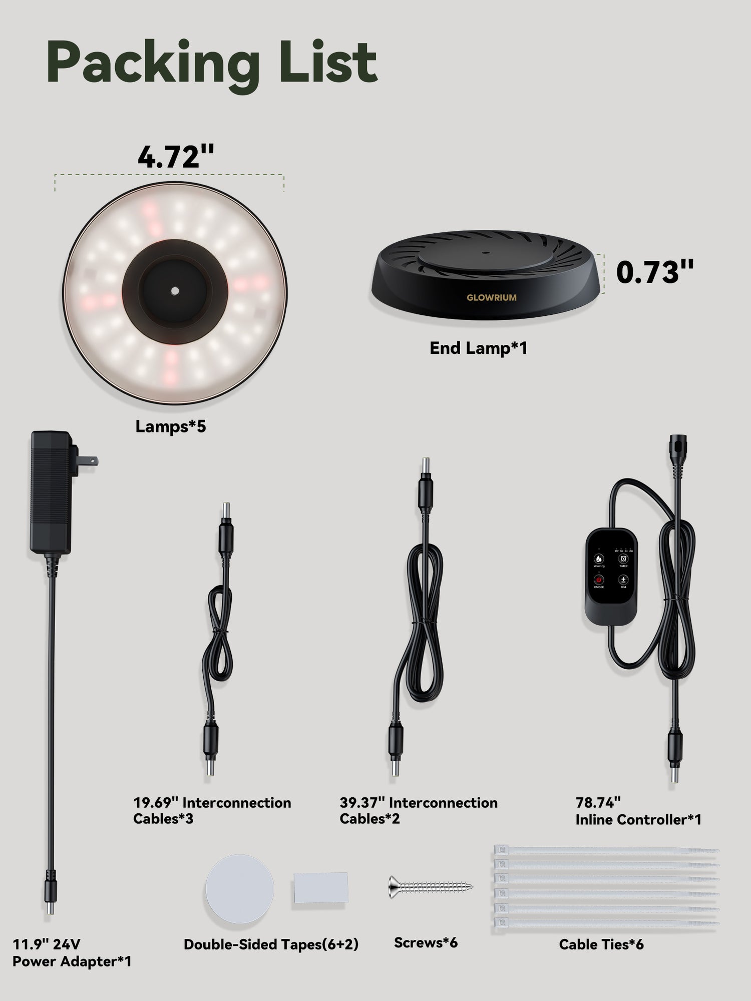 GLOWRIUM G7 | 48W (6-Pack) Smart Full Spectrum LED Puck Grow Light