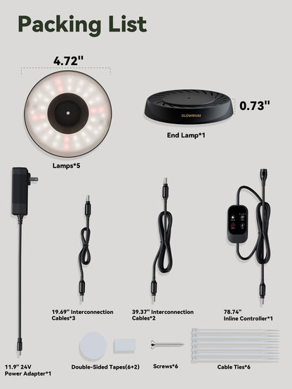GLOWRIUM G7 | 48W (6-Pack) Smart Full Spectrum LED Puck Grow Light