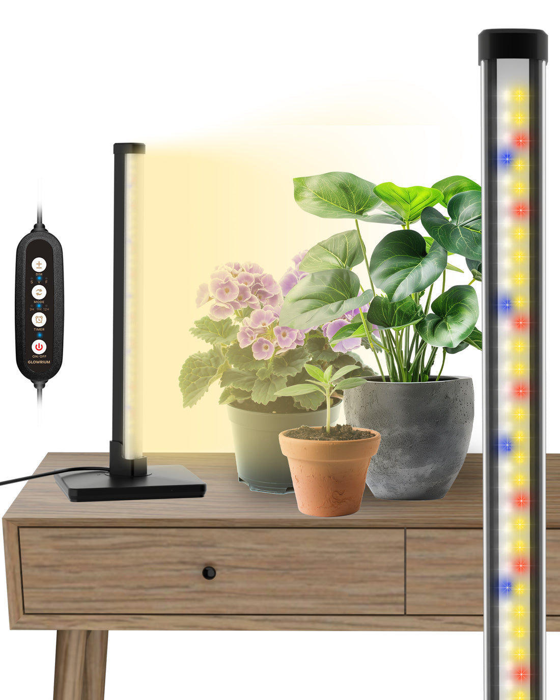 Full Spectrum Plant Grow Lights (15 in)10W Hanging and Standing Auto-Timer Wide Area Coverage in Indoor Plants-G3