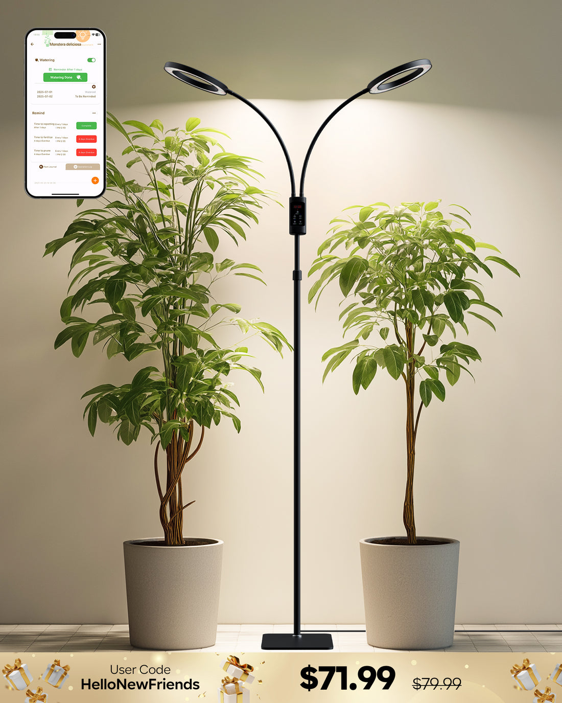 GLOWRIUM G5 | 48W Smart Full Spectrum LED Floor Grow Light