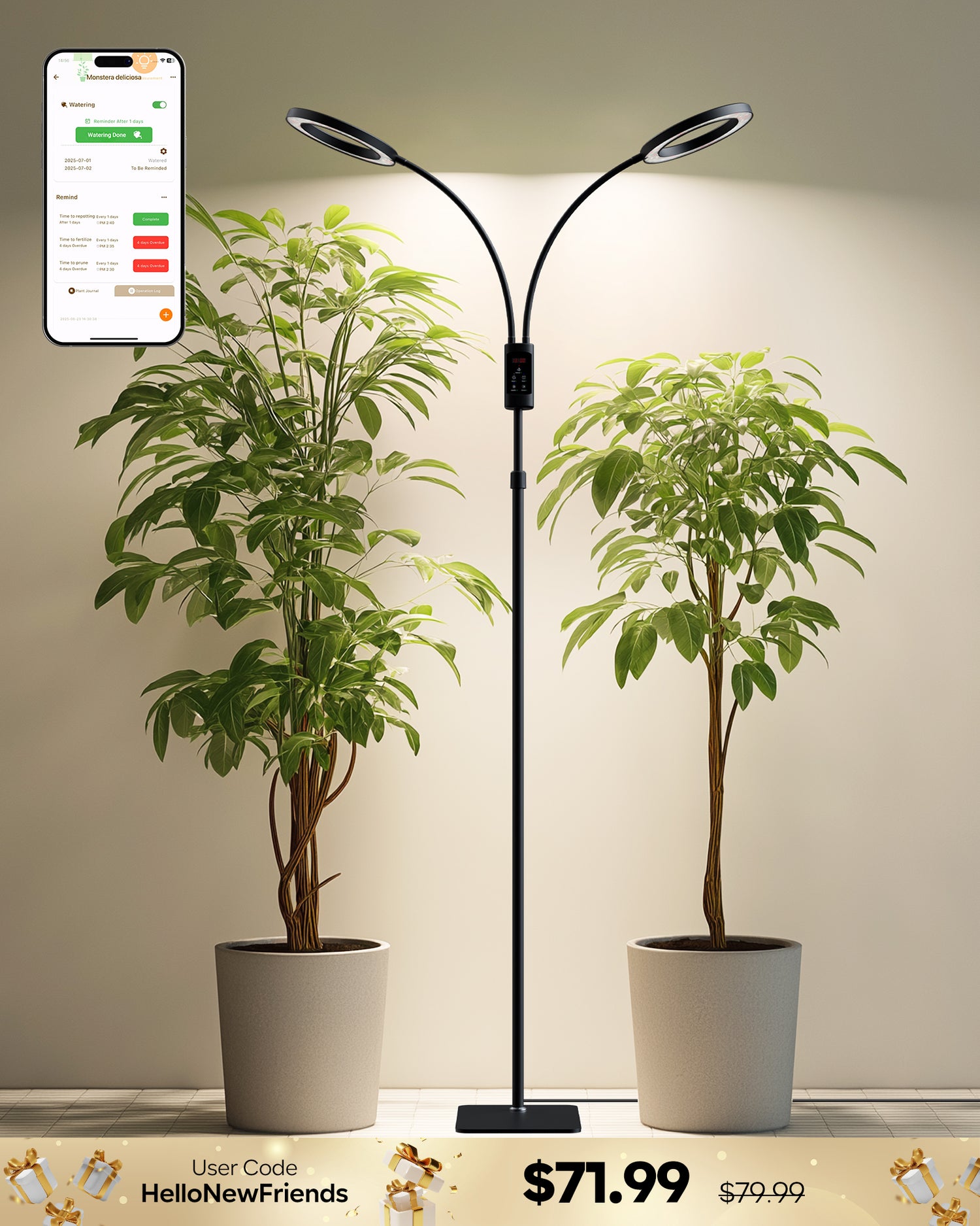 GLOWRIUM G5 | 48W Smart Full Spectrum LED Floor Grow Light