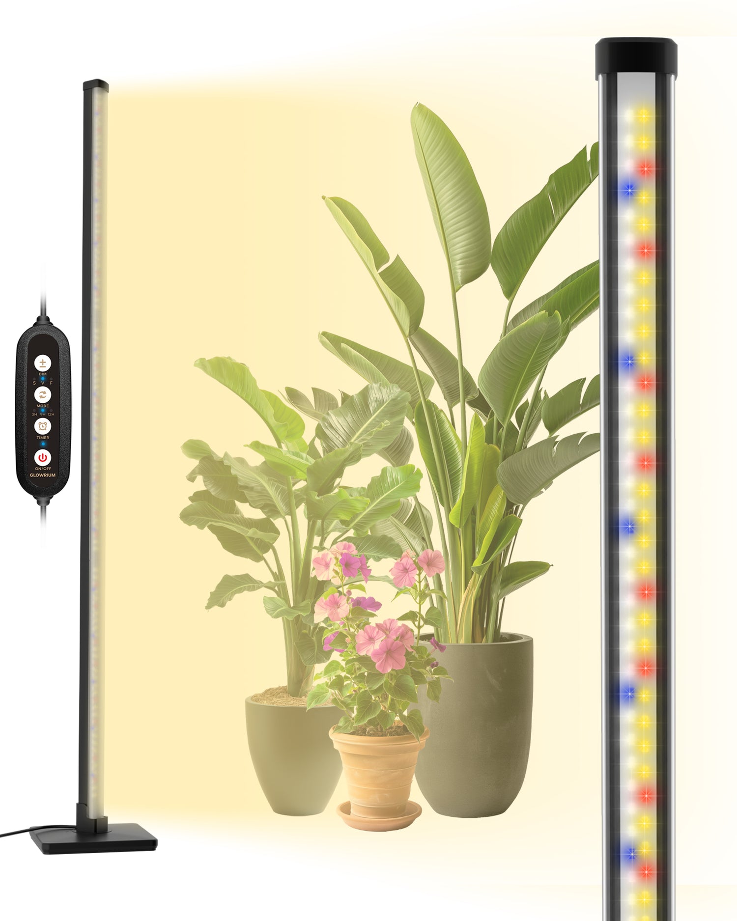 plant growing light GLOWRIUM Full Spectrum Plant Grow Lights 30W (45 in) with Auto-Timer H – Glowrium