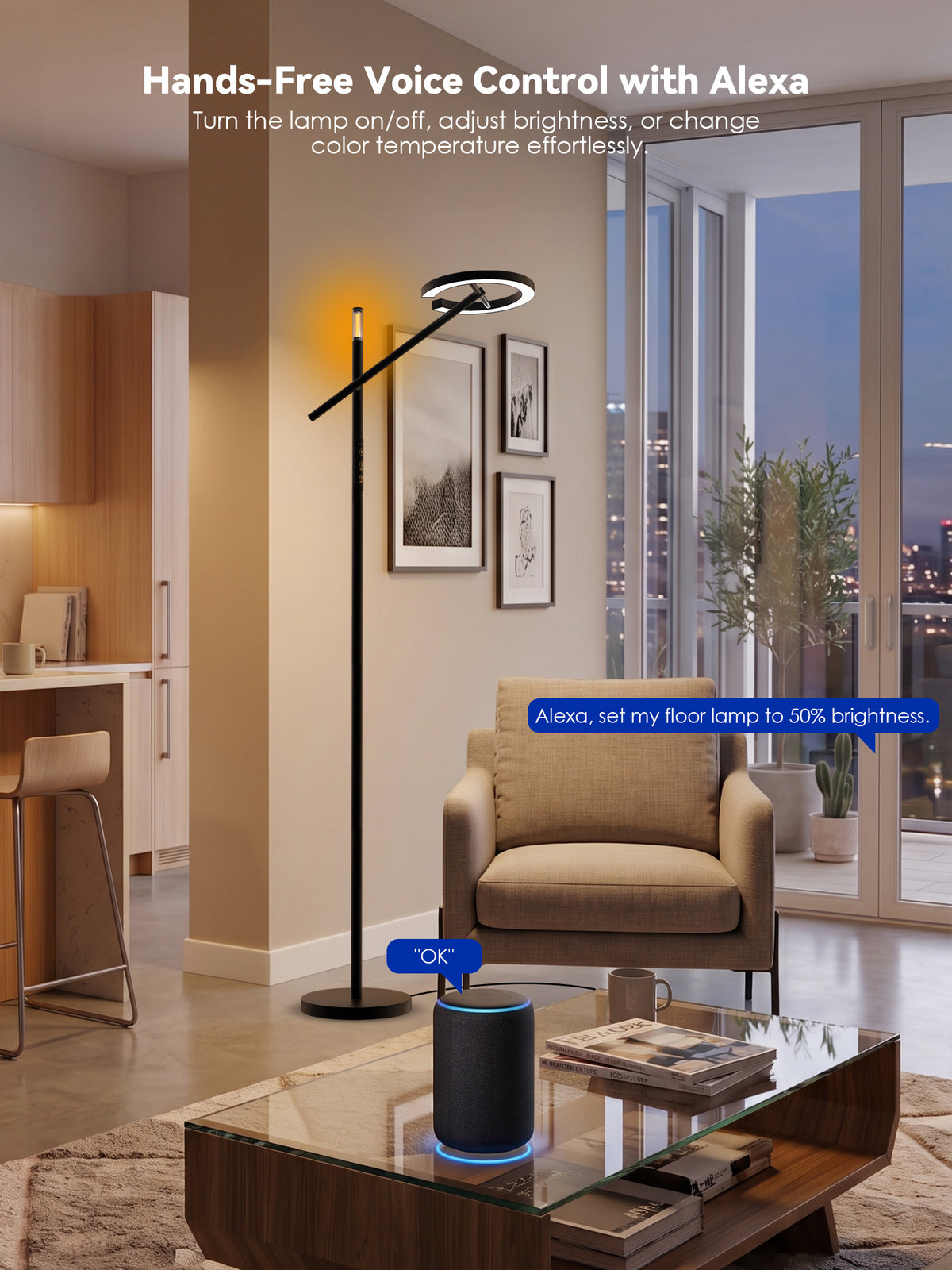 GLOWRIUM® H1 Smart Home Floor Lamp with APP Control &amp; Stepless Dimmable