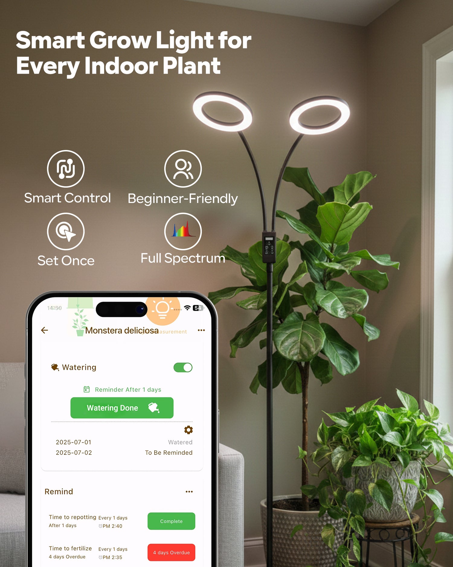 GLOWRIUM G5 | 48W Smart Full Spectrum LED Floor Grow Light