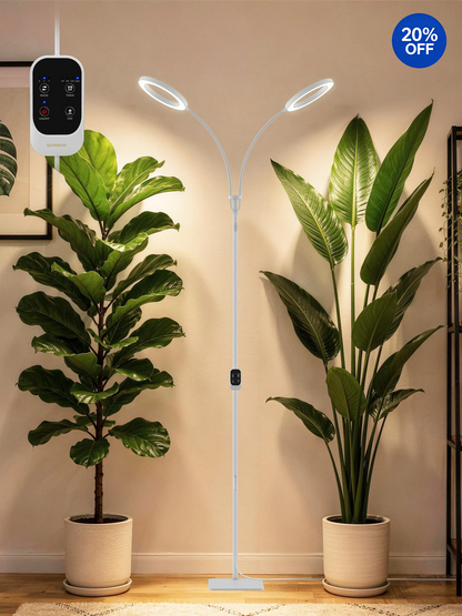 GLOWRIUM® G2 Pro 48W Full Spectrum Grow Light - Indoor LED Plant Light with Timer, Height Adjustment, Stepless Dimming