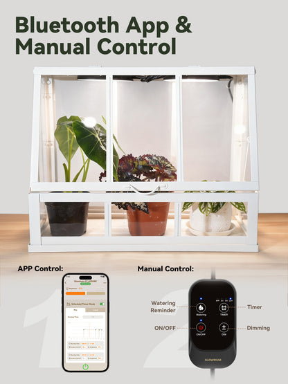 GLOWRIUM G7 | 48W (6-Pack) Smart Full Spectrum LED Puck Grow Light