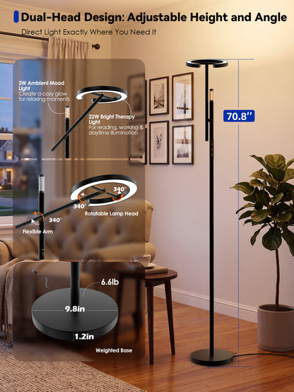 GLOWRIUM® H1 Smart Home Floor Lamp with APP Control &amp; Stepless Dimmable