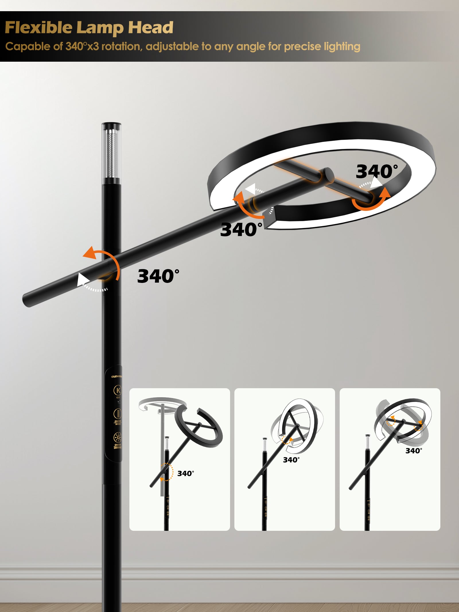 GLOWRIUM® H1 Smart Home Floor Lamp with APP Control & Stepless