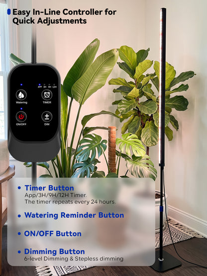 GLOWRIUM® G3 Pro 48W Smart Vertical Grow Light – Full Spectrum, App Control &amp; Adjustable Height