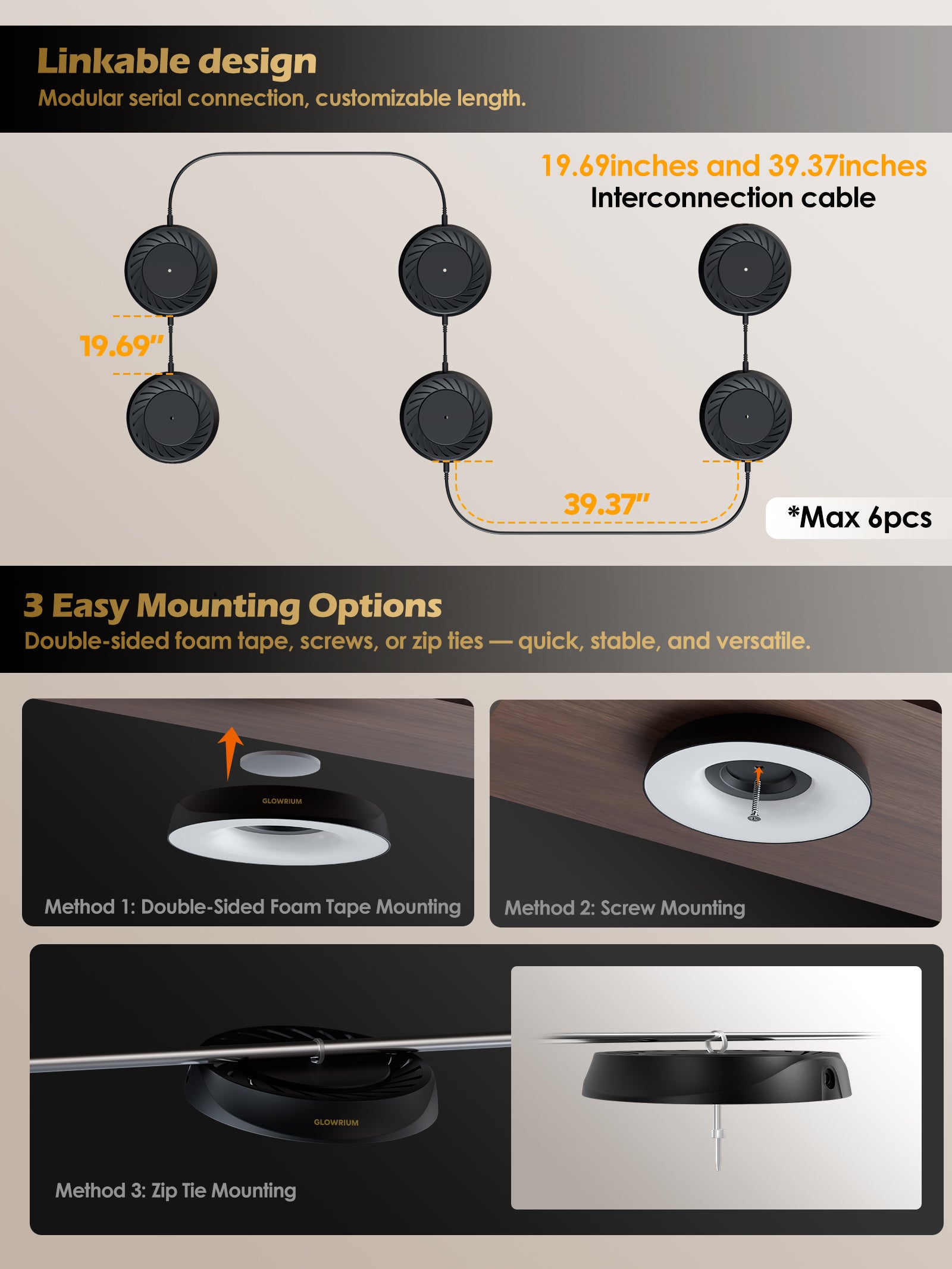 GLOWRIUM LED Grow Light for Indoor Plants – Smart Full Spectrum, Auto Timer, Stepless Dimming, Watering Reminder, Modular Design Plant Assistant-G7