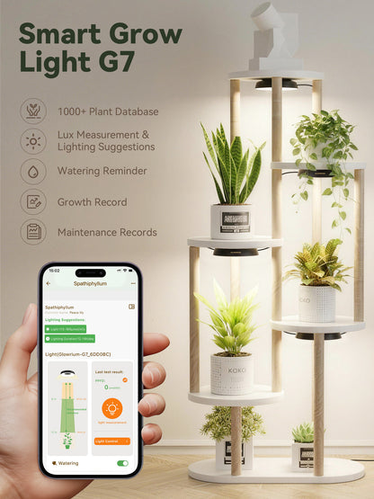 GLOWRIUM G7 | 48W (6-Pack) Smart Full Spectrum LED Puck Grow Light