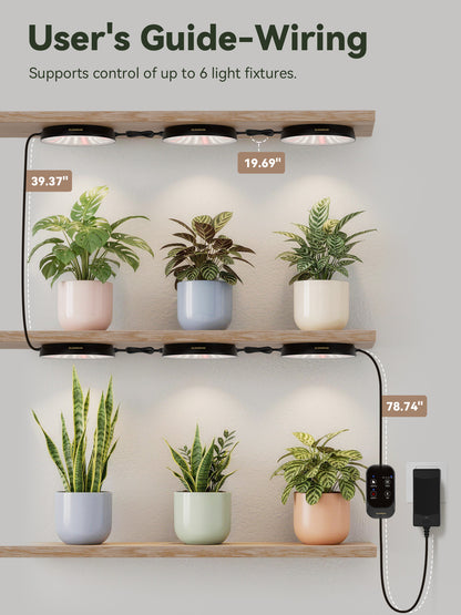 GLOWRIUM G7 | 48W (6-Pack) Smart Full Spectrum LED Puck Grow Light