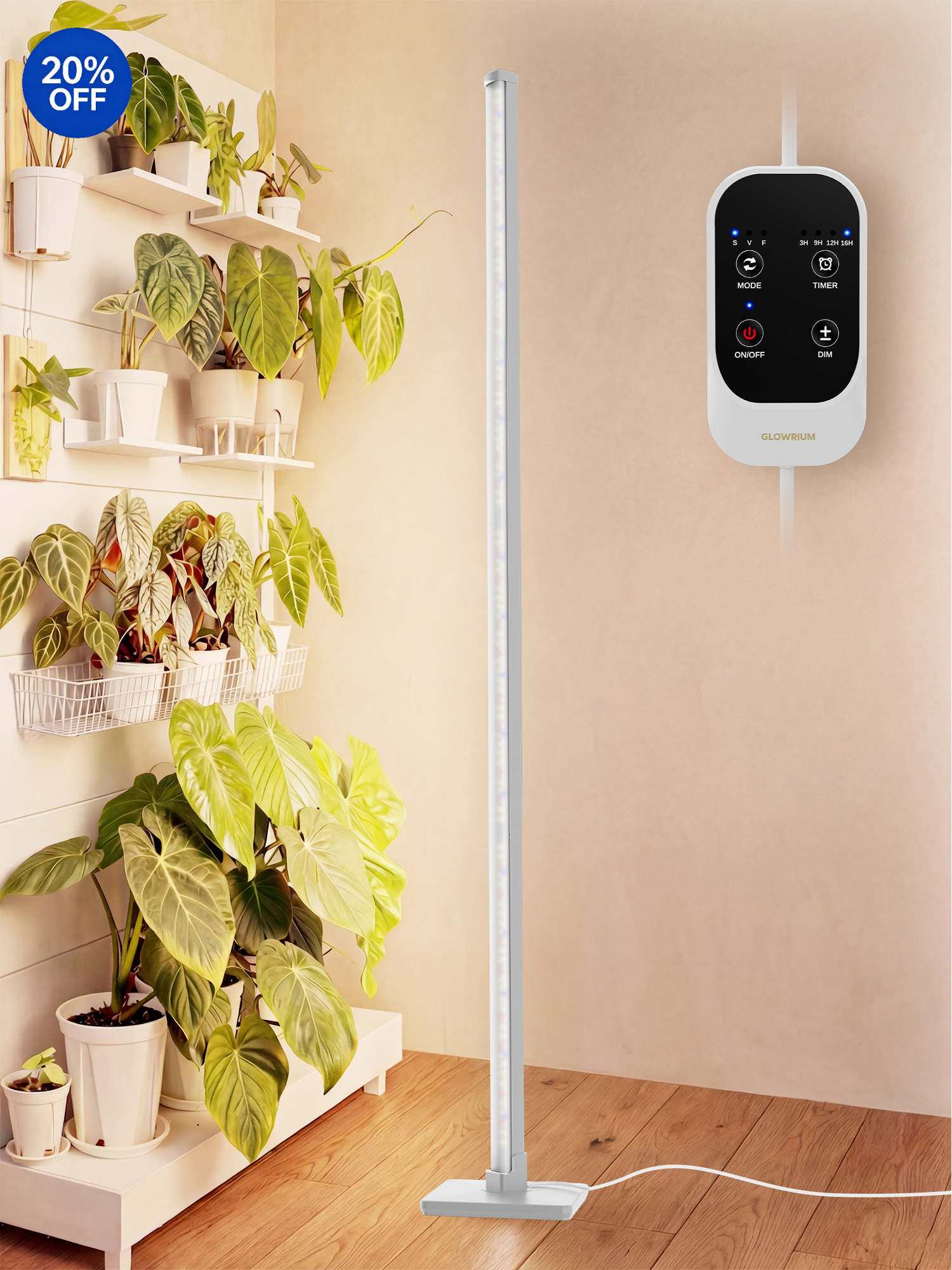 GLOWRIUM G3 | 36W (152,4 cm) Vollspektrum-LED-Vertikal-Pflanzenlampe