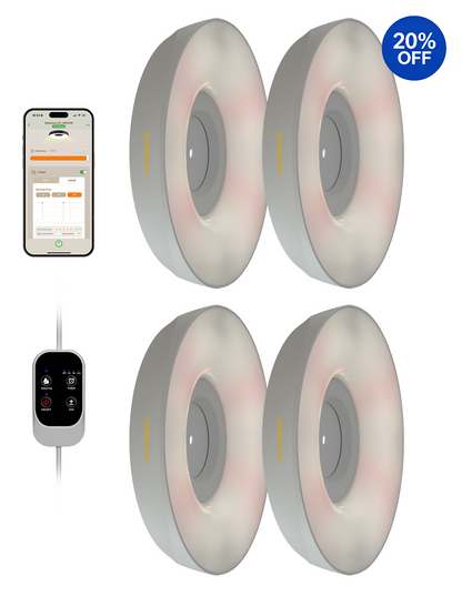 GLOWRIUM® G7 Smart LED Grow Light for Indoor Plants - Full Spectrum, Auto Timer, Stepless Dimming, Watering Reminder, Modular Design, Plant Assistant