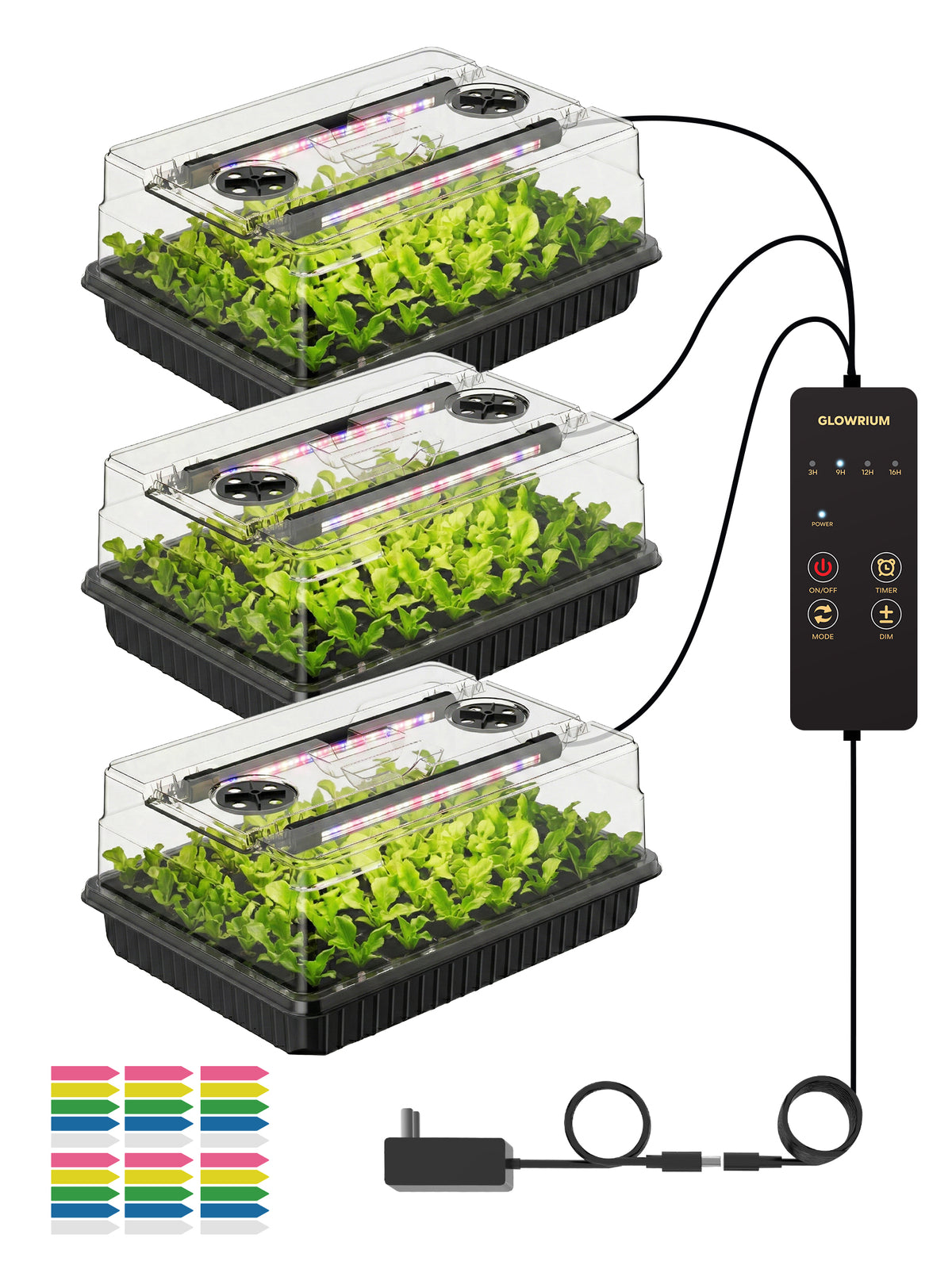 GLOWRIUM G9 | Anzuchtset mit 30W Pflanzenlampen
