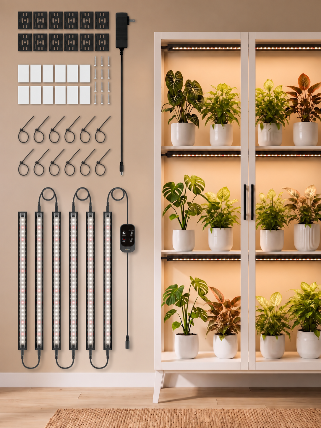 GLOWRIUM® G6 Smart LED Grow Light for Indoor Plants - Full Spectrum, Auto Timer, Stepless Dimming, Modular, Plug & Play