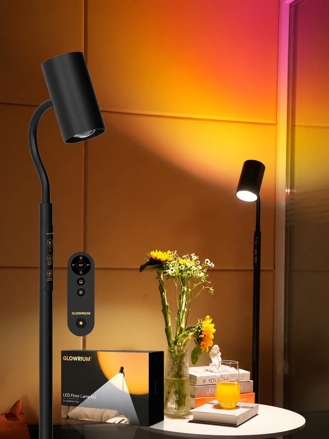 GLOWRIUM® H2 Floor Lamp - Dual Side LED Light for Living Room &amp; Bedroom