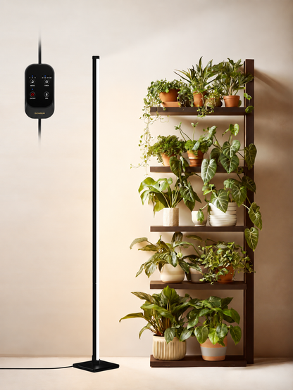 GLOWRIUM® G3 36W (150 cm) Pflanzenlampen – Vollspektrum, Hängend und Stehend, Zeitschaltuhr, Große Abdeckung für Zimmerpflanzen