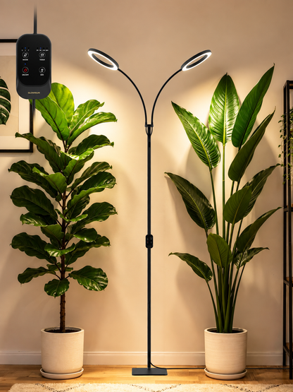 GLOWRIUM® G2 Pro 48W Vollspektrum-Pflanzenlampe - Indoor-LED-Pflanzenleuchte mit Timer, Höhenverstellung, stufenlosem Dimmen