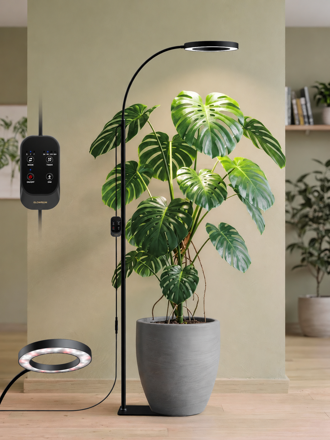 GLOWRIUM® G2 20W Grow Light Full Spectrum LED Floor Plant Light for Indoor Plants